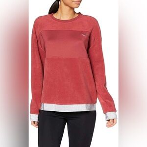 Nike Womens Therma Fleece Metallic Trim Training Top